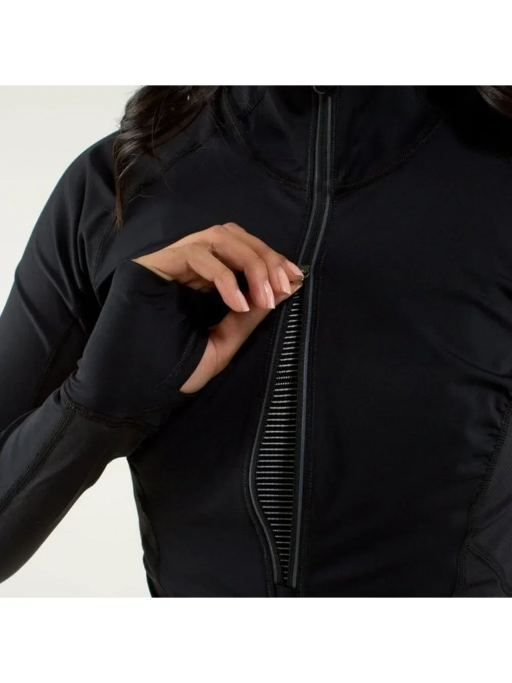 Lululemon Run: Wild 1/2 Zip Black With Floral Mesh Back